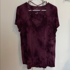 Dark purple American Eagle short sleeve shirt